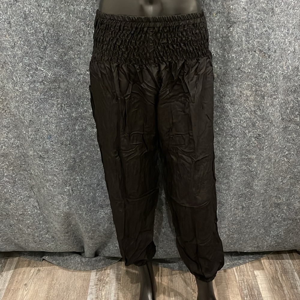 NEW LOFBAZ Women XL Palazzo Wide Leg Pants Flowy Lounge High Waist Trouser Pants